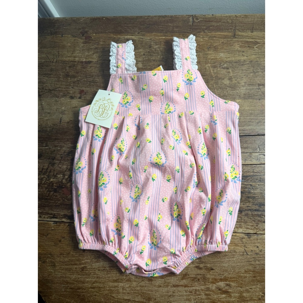 The Beaufort Bonnet Company Branham Bubble Central Park Posies Pink 3T Girls NEW
